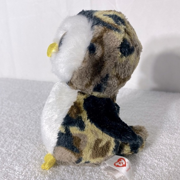Ty Beanie Boo Owliver The Camouflaged Owl Plush Toy Stuffed Animal - Picture 3 of 11